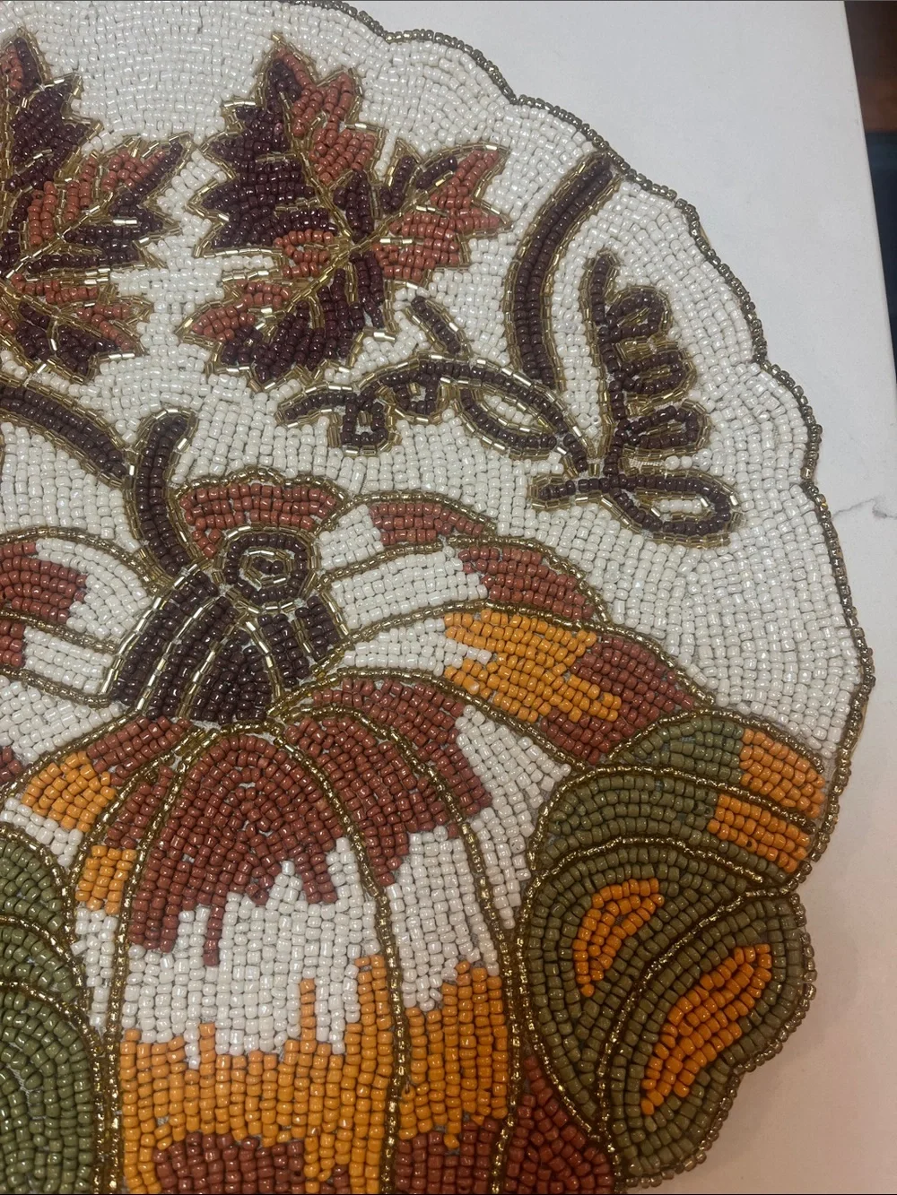 Tahari FALL LEAVES & PUMPKINS Placemat Charger 14” Multicolor Fall Thanksgiving